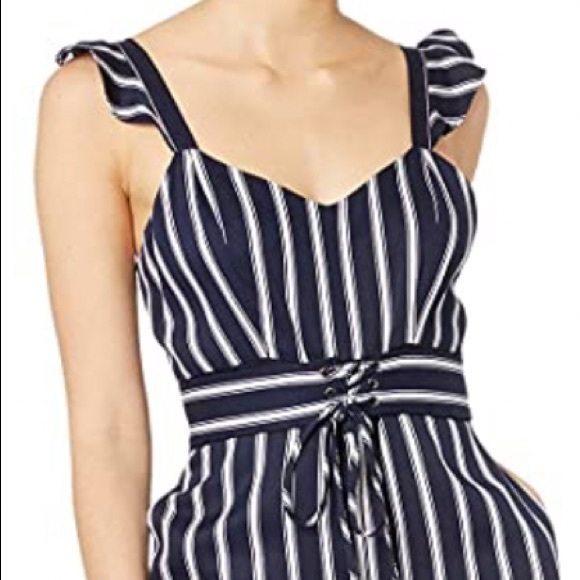 Parker Multi Stripe Navy Blue white Romper - Picture 10 of 12